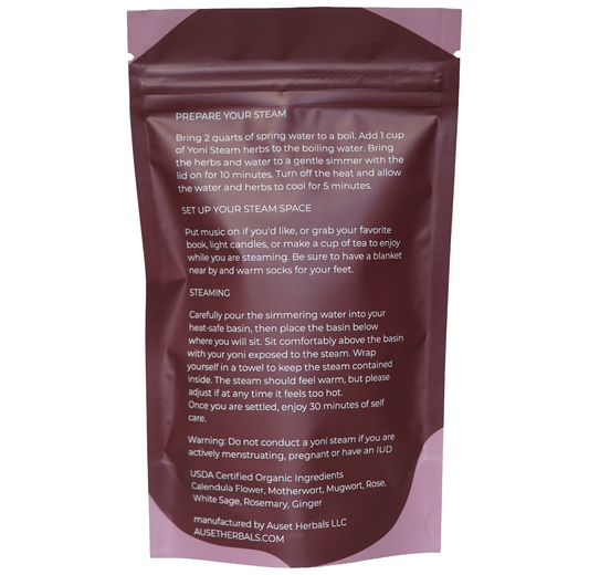 Yoni Steaming Herbs Calming Herbal Soothing Blend with White Sage & Rose Leaf Soothing Botanicals, Traditional Self-Care for Reproductive Health and Postpartum Recovery Calendula