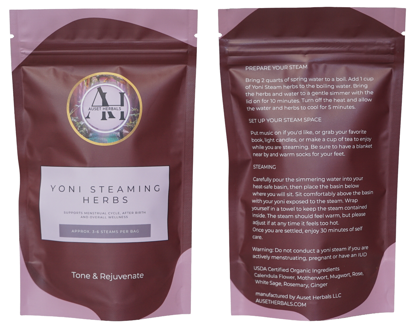 Yoni Steaming Herbs Calming Herbal Soothing Blend with White Sage & Rose Leaf Soothing Botanicals, Traditional Self-Care for Reproductive Health and Postpartum Recovery Calendula